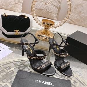 2023 catwalk style double C chain sandals -S40