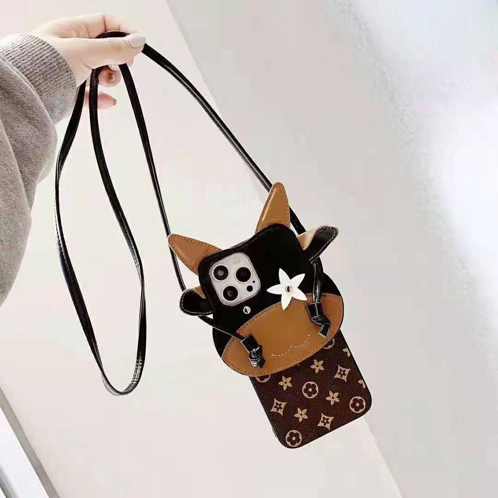 Crossbody  cow phone case