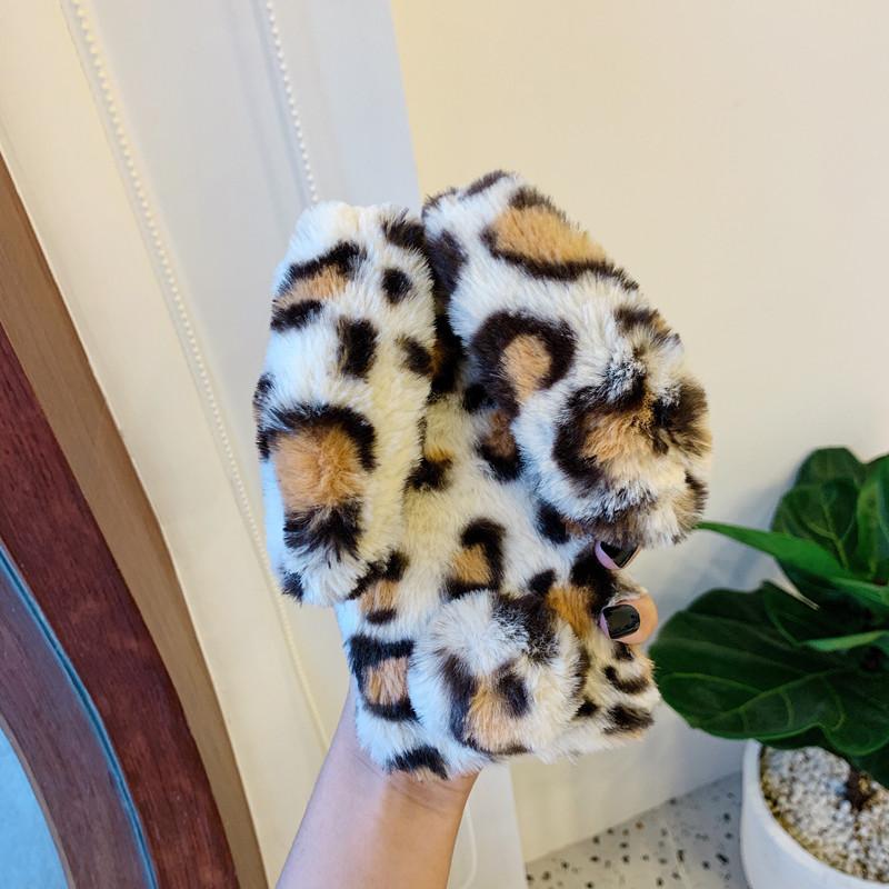 Leopard rabbit plush phone case for iphone