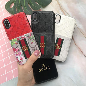 Embossed stitching card case phone case for iphone