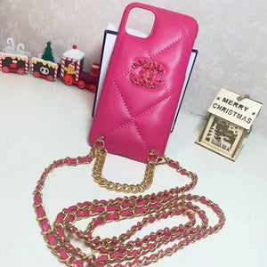 Luxury leather chain phone case