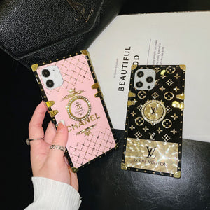 Shiny golden pink stand phone case