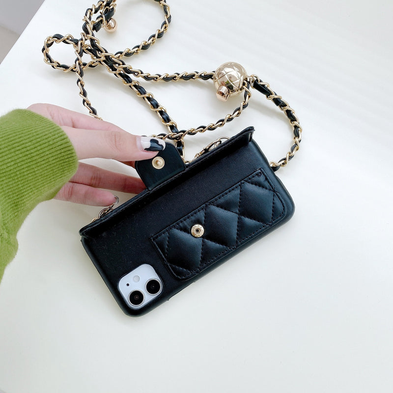 Small ball chain and card bag phone case