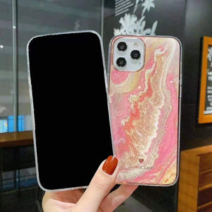 Electroplated marble soft phone case