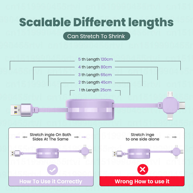 3 In 1 5A USB Charge Cable