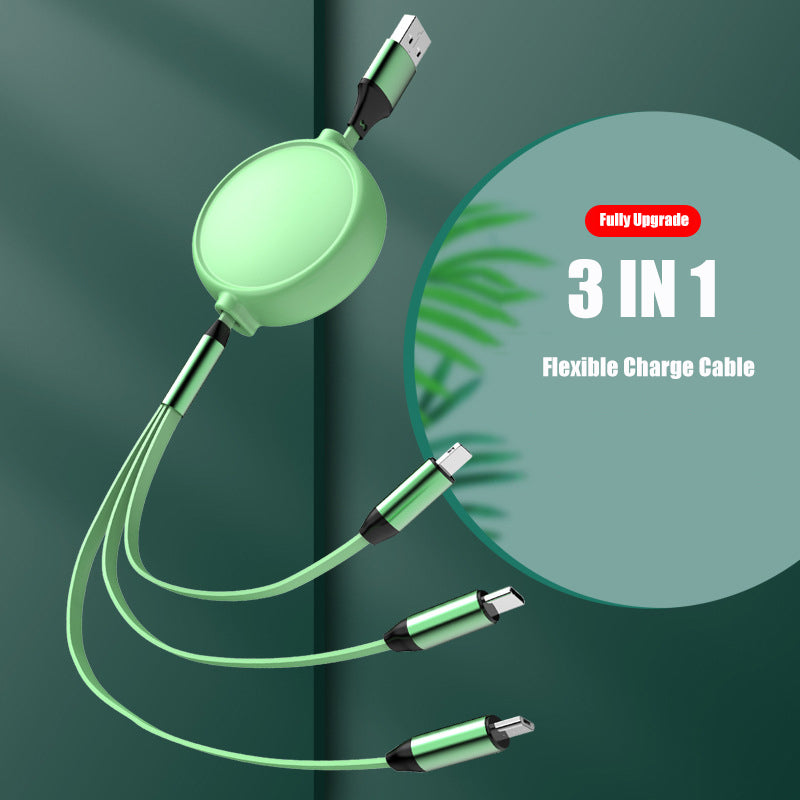 3 in 1 Retractable USB Type-C Cable