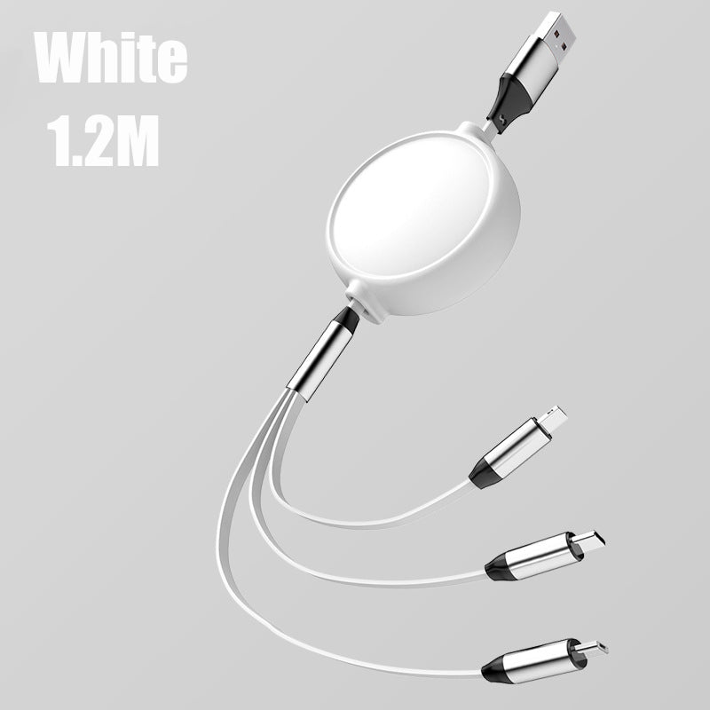 3 in 1 Retractable USB Type-C Cable