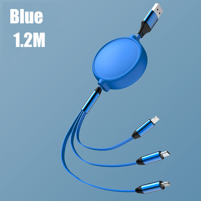 3 in 1 Retractable USB Type-C Cable