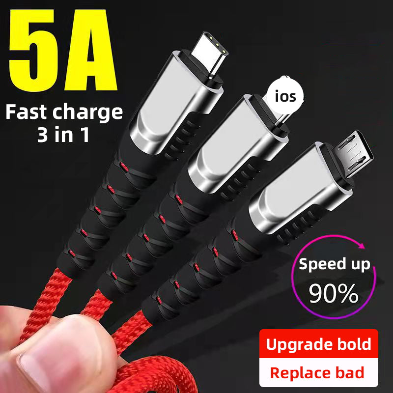 3 in 1 Super Fast USB Cable Type C Cable