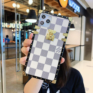 Checkered Slanted back lanyard phone case for iphone