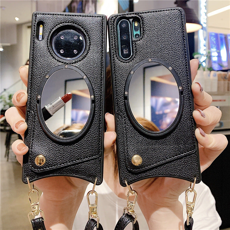 Leather Wallet Mirror Phone Case