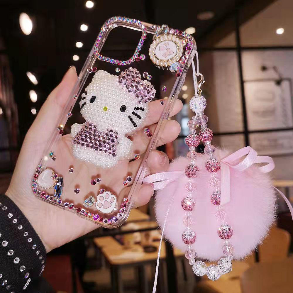 Luxury crystal cat bracelet phone case  for iphone