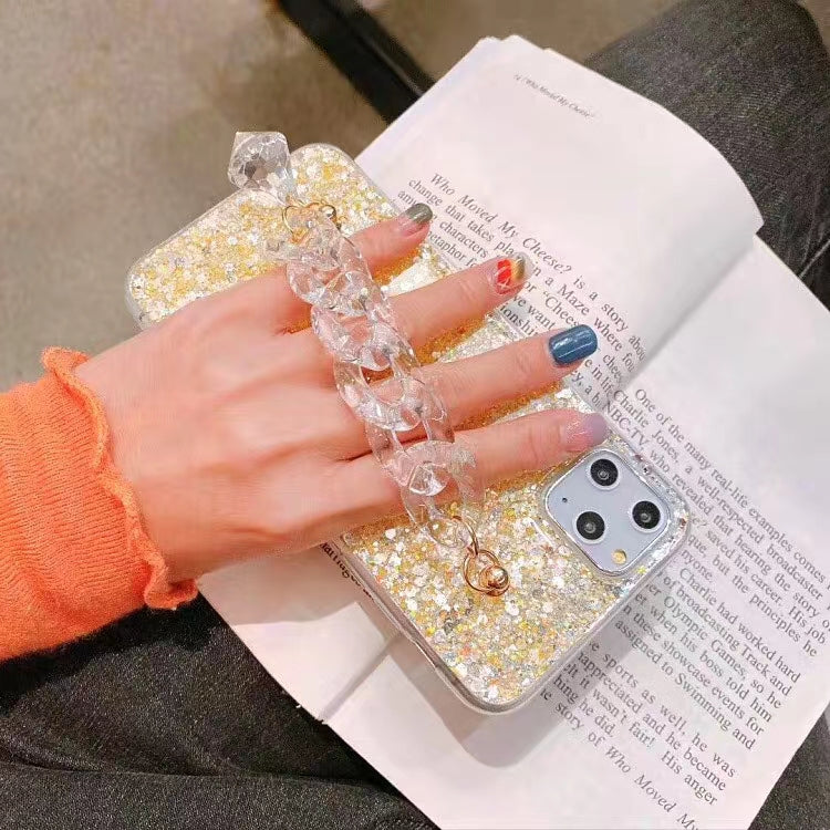 Sequined crystal wristband phone case