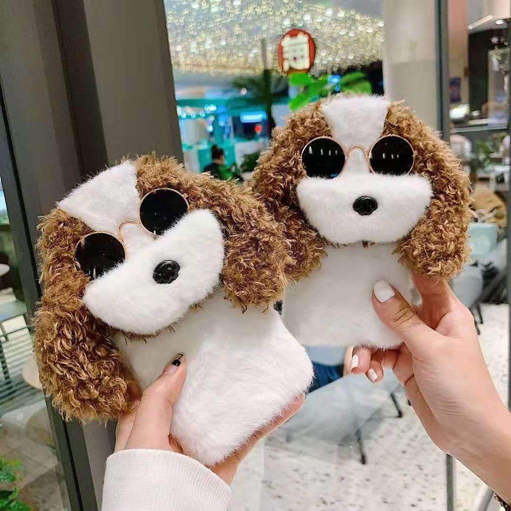 Cool dog plush phone case