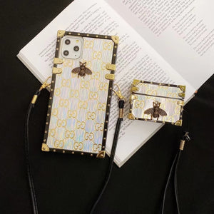 Bronzing printing Square phone case and Airpods case