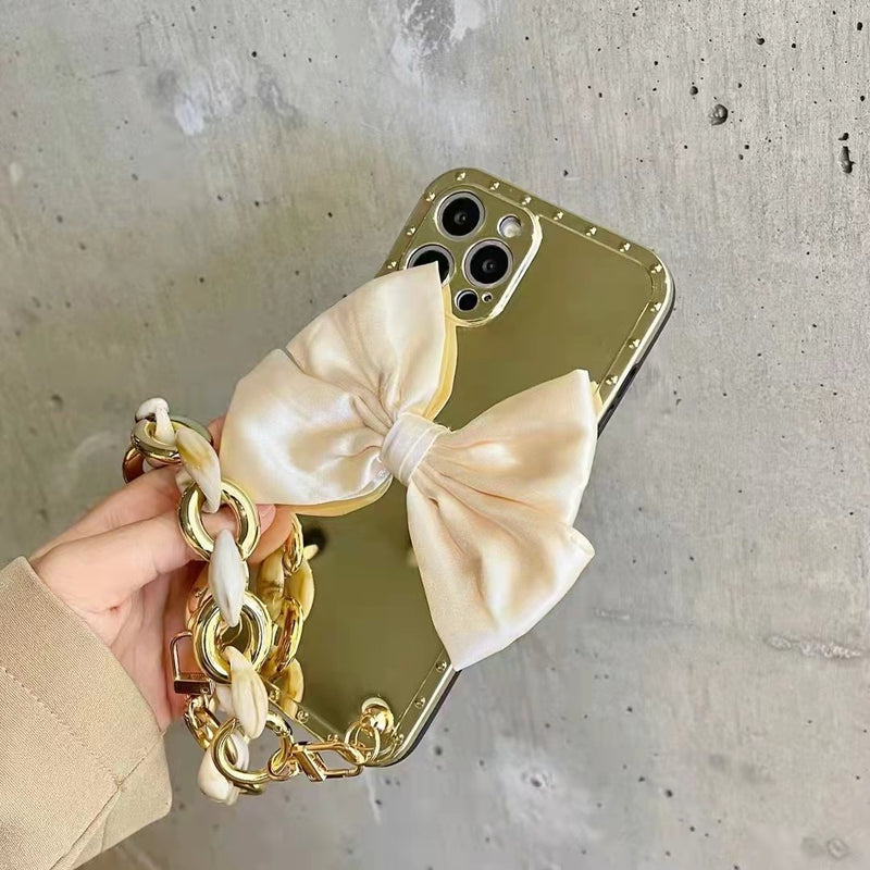 Luxury bow Carry chain phone case For iphone