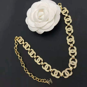 Fashion Metal Lock Diamond Necklace