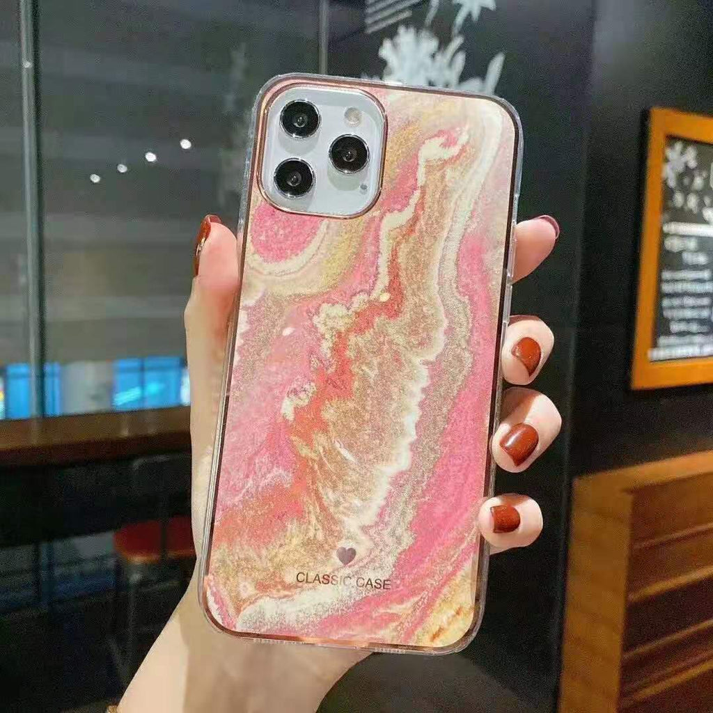 Electroplated marble soft phone case