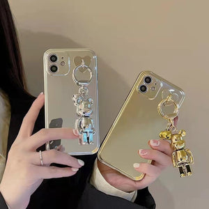 Electroplating Doll Pendant Phone Case for iphone