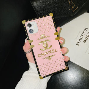 Shiny golden pink stand phone case