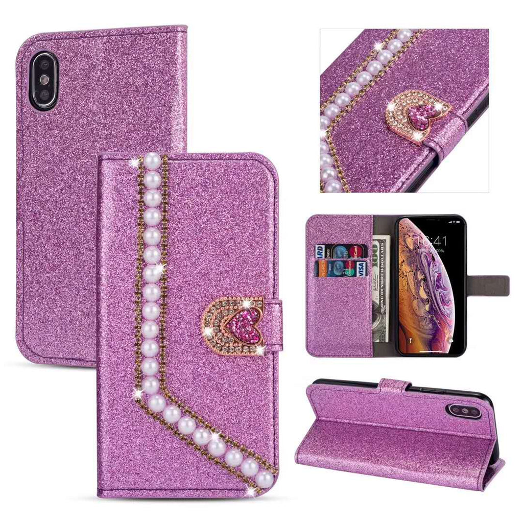 Pearl Glitter Leather Case