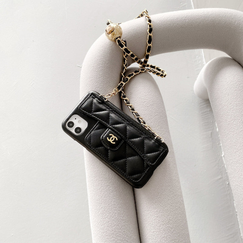 Small ball chain and card bag phone case