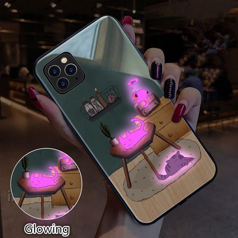 Smart luminous glass mobile phone case