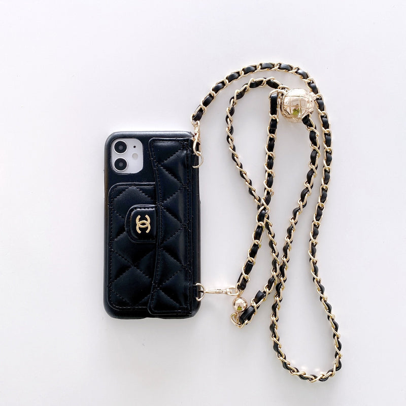 Small ball chain and card bag phone case