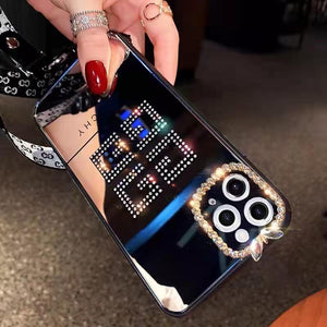 Luxury rhinestones Mirror phone Case for IPhone 13