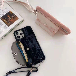 Split magnetic messenger bag  phone case  For iphone