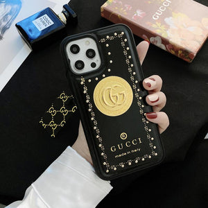 Rivet leather phone case for iphone