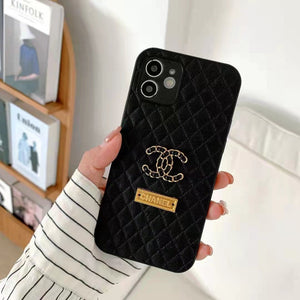 Luxury logo leather phone case For iphone