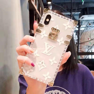 Square transparent letter phone case for iphone