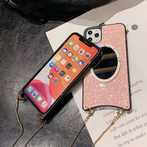 Bling Mirror Lanyard For iPhone Case