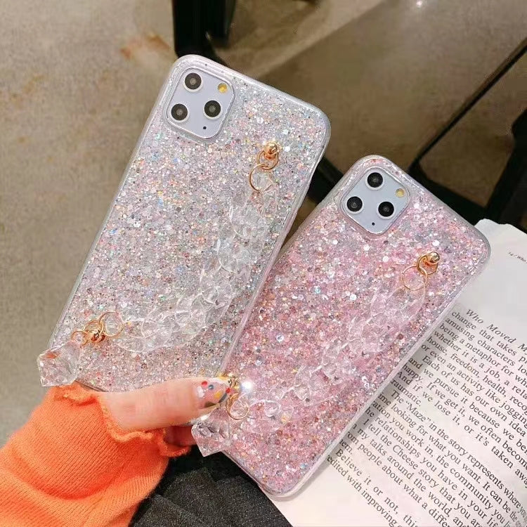 Sequined crystal wristband phone case