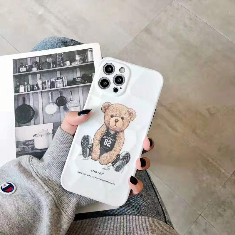 3D Cute baby bear soft phone case