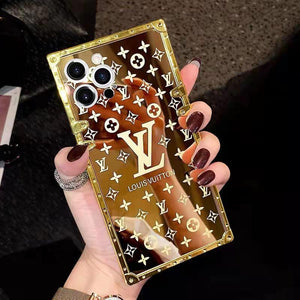 New golden luxury square phone case