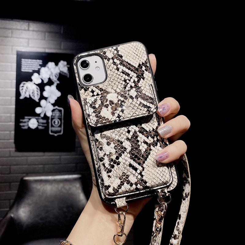 Snakeskin wallet chain phone case