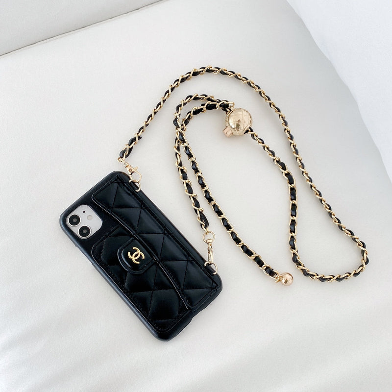 Small ball chain and card bag phone case