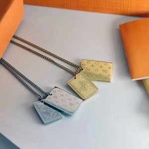 High-end Letter Block Pendant Necklace