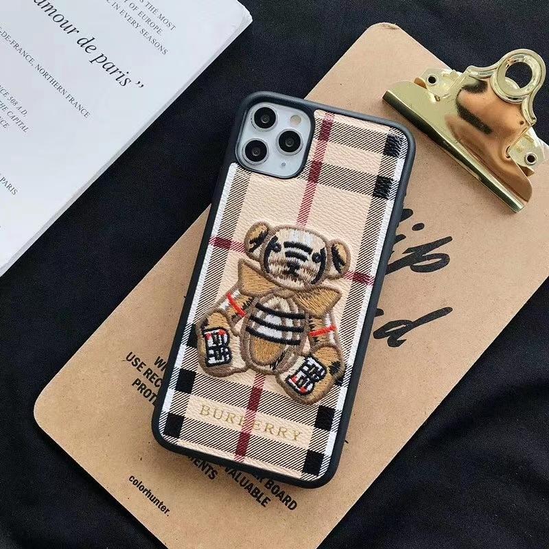 Embroidered bear phone case