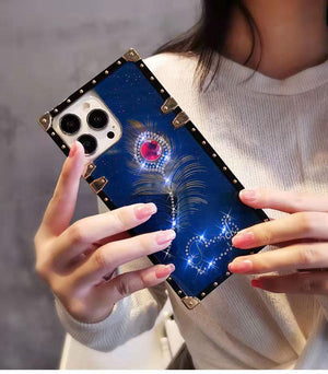 Fashion gem Shiny square phone case  for iphone