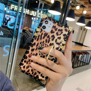 Fashion Leopard Print square phone case