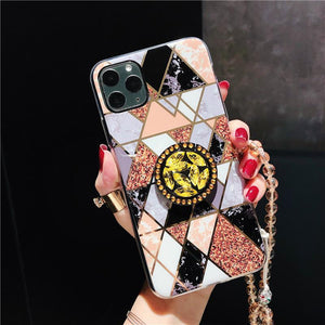 Glittering Diamond Ring Stand Phone Case