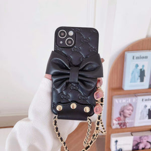 Luxury bow Carry chain phone case For iphone