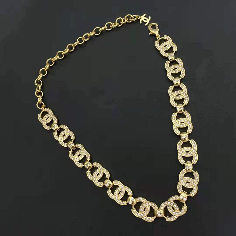 Fashion Metal Lock Diamond Necklace