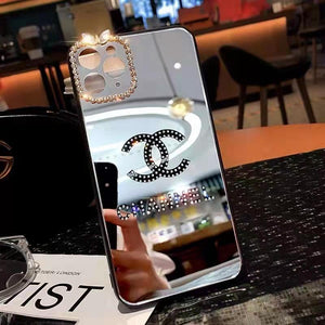 Luxury rhinestones Mirror phone Case for IPhone 13