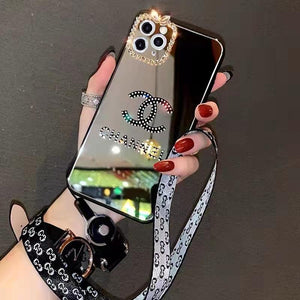 Luxury rhinestones Mirror phone Case for IPhone 13