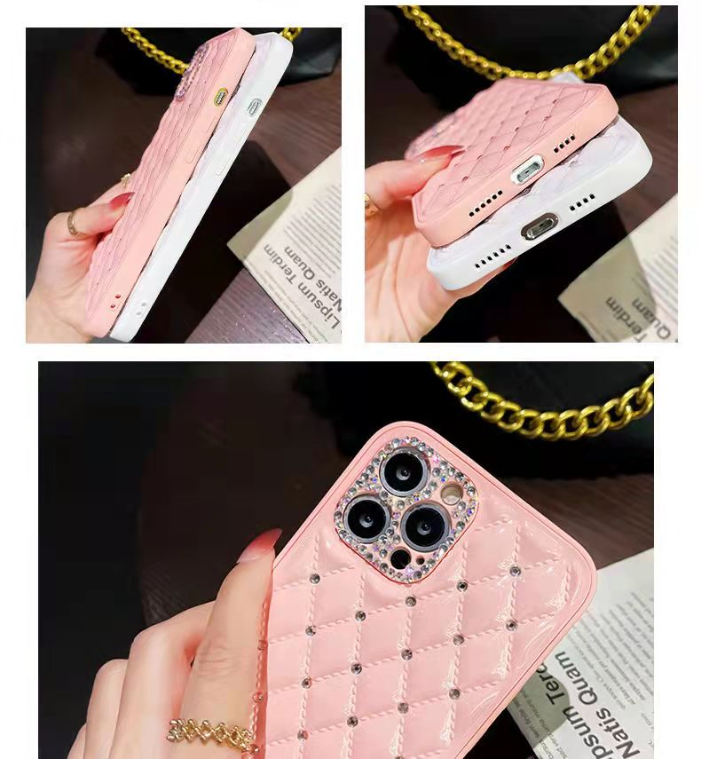 Luxury diamond-studded rhombus phone case for iphone