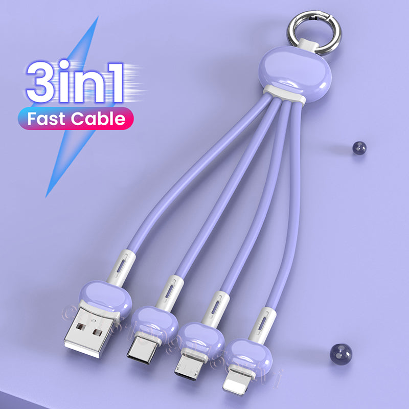 Keychain 3 in 1 USB Type C Cable